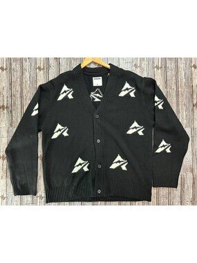 Avirex Athletic 100% wool Cardigan.sweater sz XL color Black White NWT $248